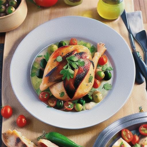 Chicken with tomatoes, olives and capers