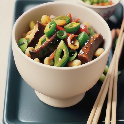 Stir-fried beef with hoisin sauce & peanuts