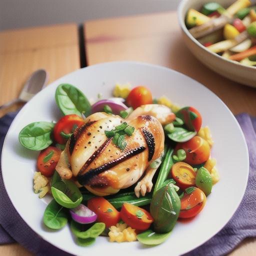 Roast chicken with cumin vegetables