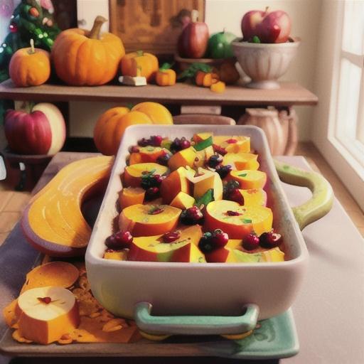 Butternut Squash Apple Cranberry Bake