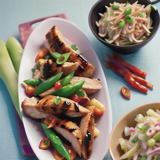 Chilli plum chicken with Asian coleslaw