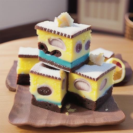 Lemon and coconut brownies