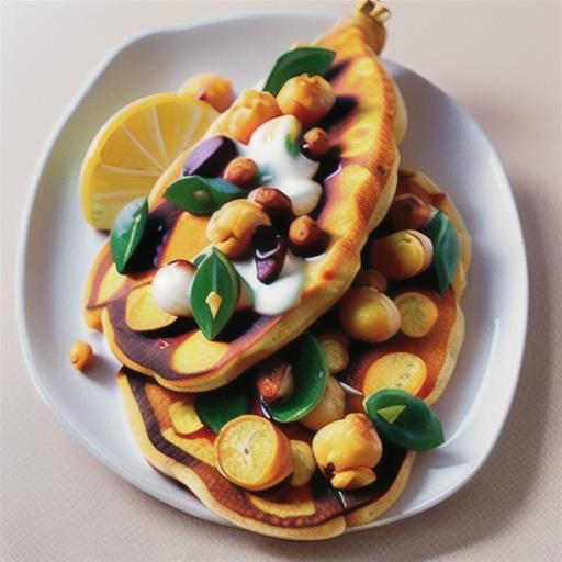 Chickpea pancake with Indian-spiced sweet potato