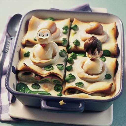 Creamy chicken and spinach lasagne