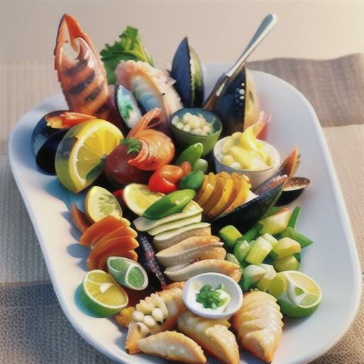 Seafood platter with aioli
