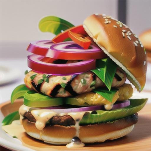 Satay chicken burgers