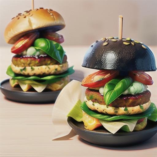 Prawn burgers with tomato, avocado and basil mayonnaise