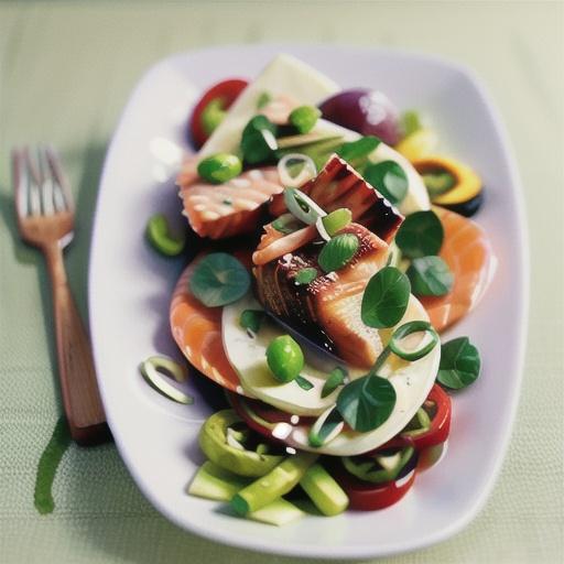 Salmon carpaccio with wasabi dressing