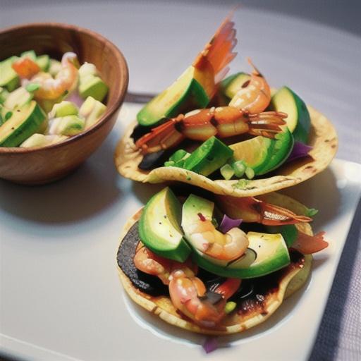 Smoked paprika and lime prawn tacos with pickled cabbage and avocado