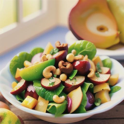 Summer Salad with Asiago, Pears, and Cashews