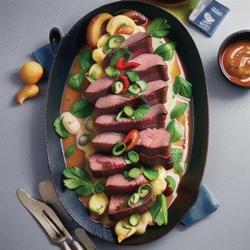 Pan-seared steaks with stroganoff sauce recipe