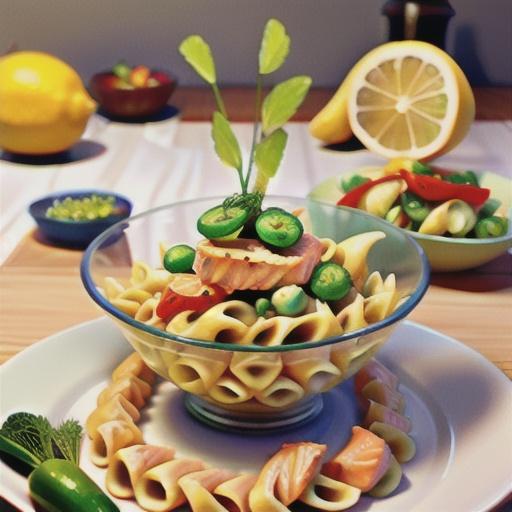 Lemony Dill Salmon Pasta Salad