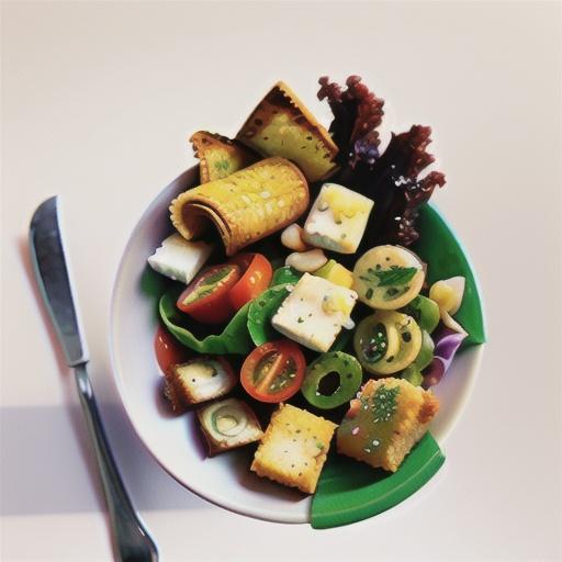 Petite salade with crumbed goat's cheese