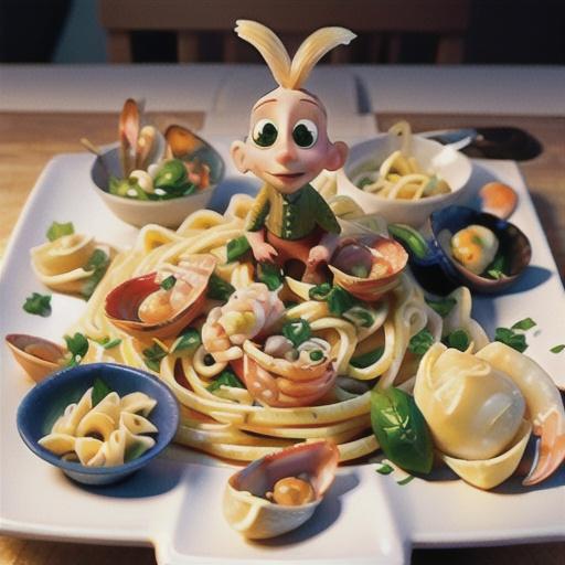 Pasta With Shrimp, Oysters, and Crabmeat