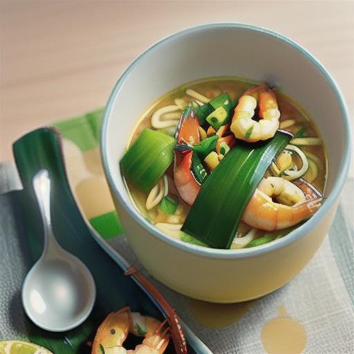 Prawn and salmon laksa