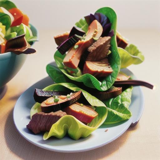 Vietnamese beef lettuce wraps