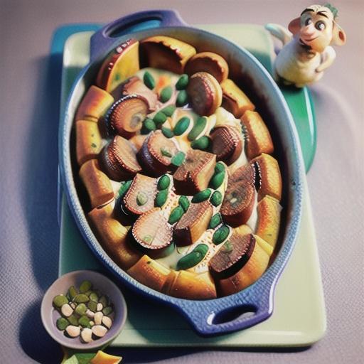 Lamb, eggplant and bean bake