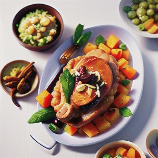 Roast pork with spiced apricot and raisin chutney