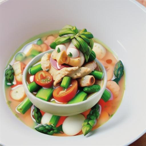 Asparagus and chicken soup