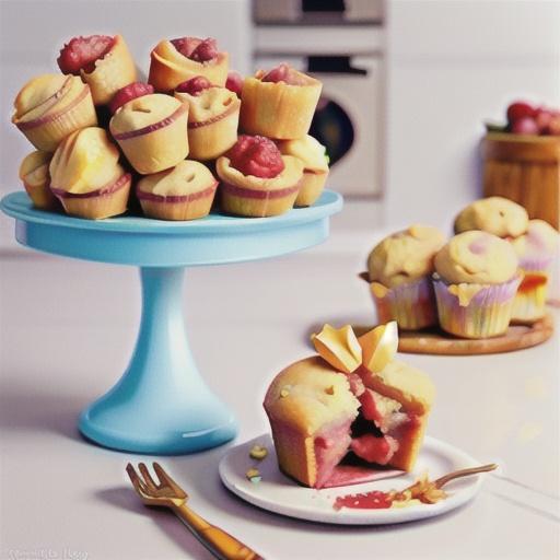 Gluten-free rhubarb and raspberry muffins