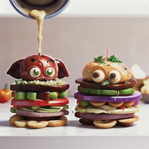 Rare roast beef, hummus, bean and roasted capsicum salad