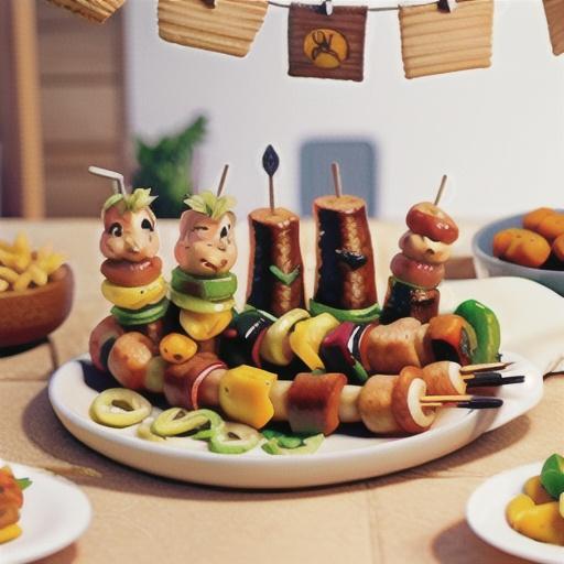 Chipolatas and rosemary skewers