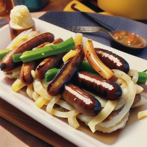 Beer Glazed Brats and Sauerkraut