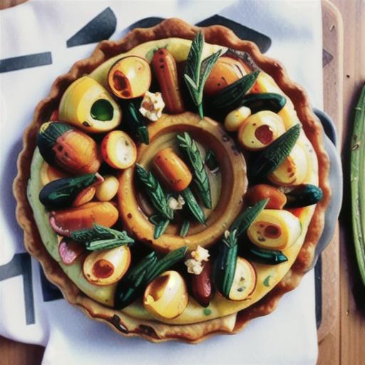 Honey and rosemary vegie free-form tart