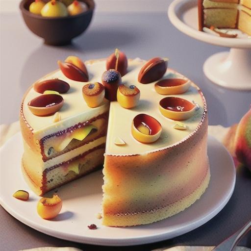 Caramelised pear and sponge cake