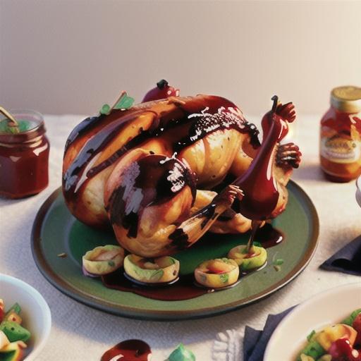 Roast turkey with cherry barbecue sauce