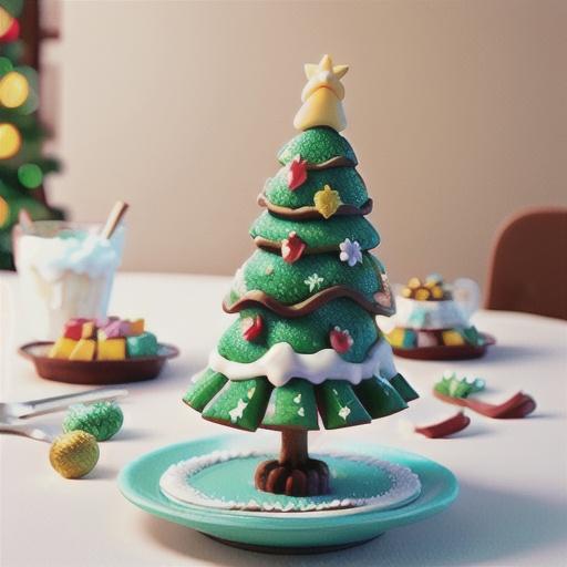 Christmas Tree Cake with Mini Trees