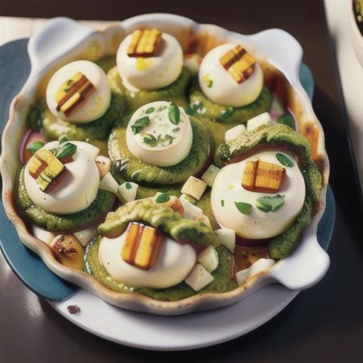 Cheesy mushroom and pesto risoni bake