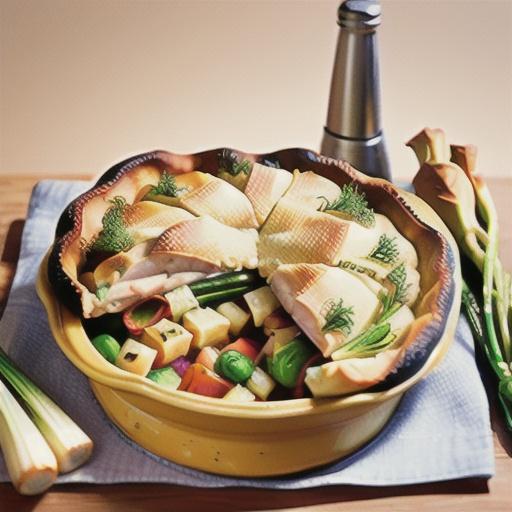 Chicken, fennel and parsnip pie