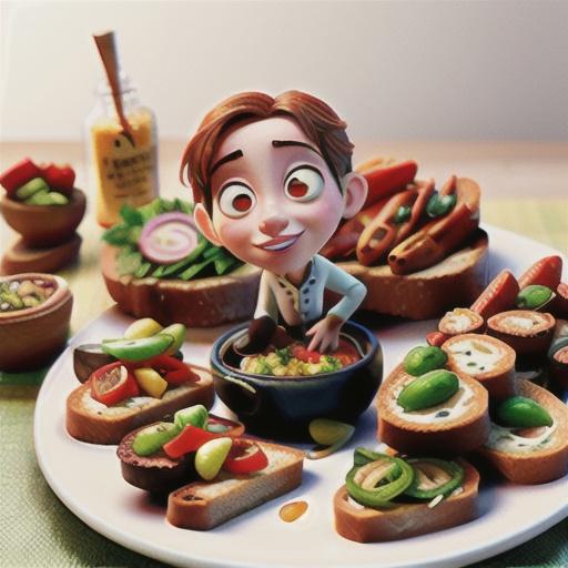 Mezze platter with paprika toasts