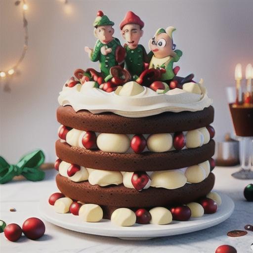 White chocolate black forest cake