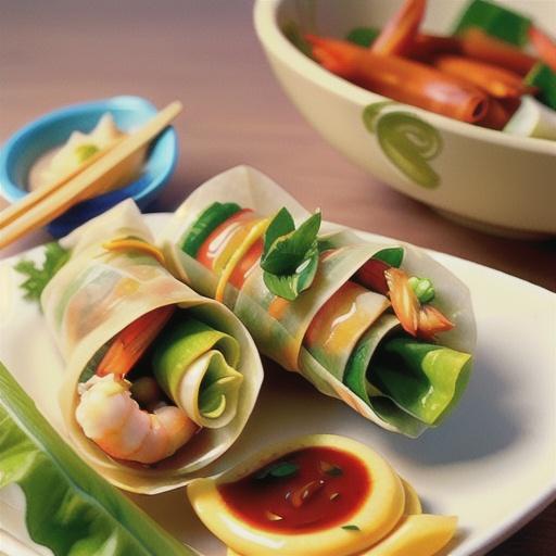 Vietnamese Spring Rolls With Dipping Sauce
