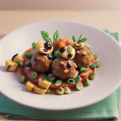 Little Lamb Meatballs in a Spicy Eggplant Tomato Sauce