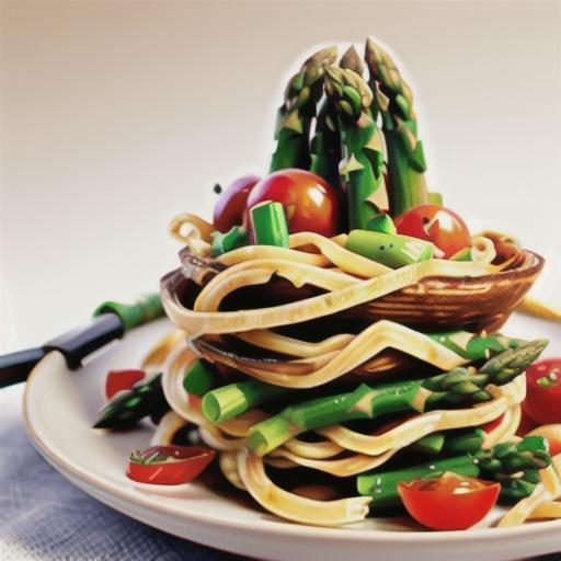 Asparagus and fresh tomato fettuccine