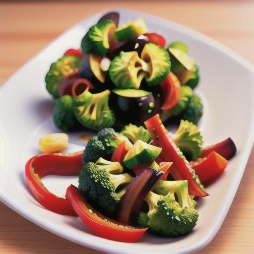 Broccoli with Sweet Red Pepper and Garlic