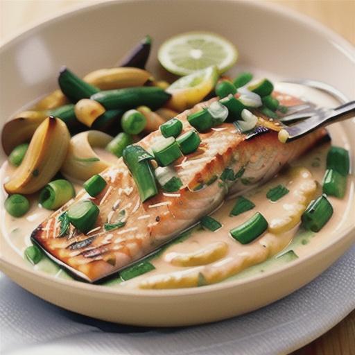 Pan-Fried Salmon in Curry Cream Sauce
