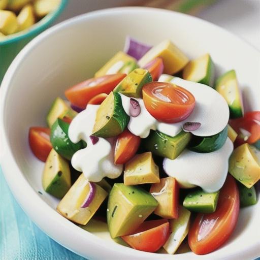 Skinny Creamy Avocado Potato Salad