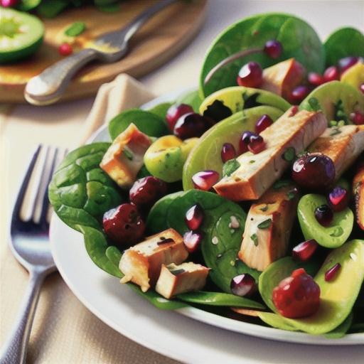 Spinach Salad with Pomegranate Cranberry Dressing
