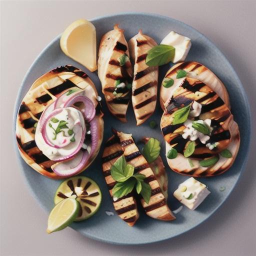 Grilled Greek Chicken Breasts with Whipped Feta