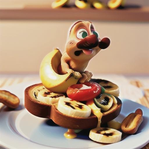 Toast with Banana Topping