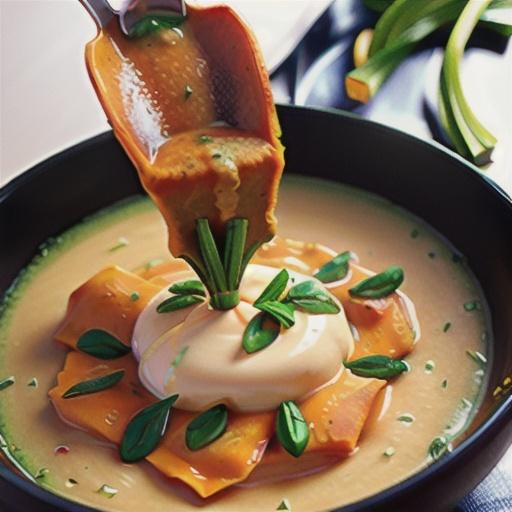Butternut Squash Soup with Spinach Ravioli