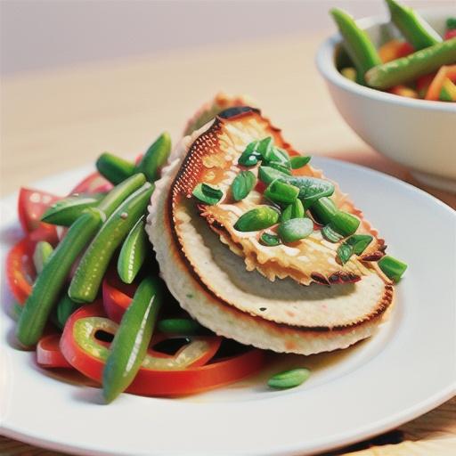 Chicken schnitzels with green bean and rice salad