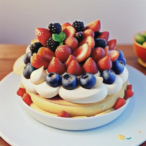 Summer berry pavlova
