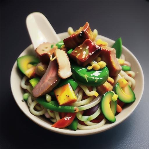 Char siu pork and noodle salad