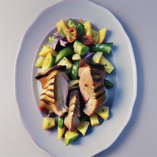 Pork chops with pineapple coleslaw