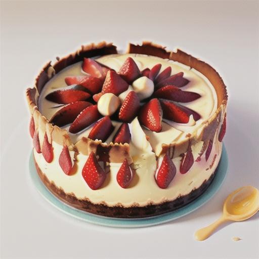 Coconut and strawberry cheesecake